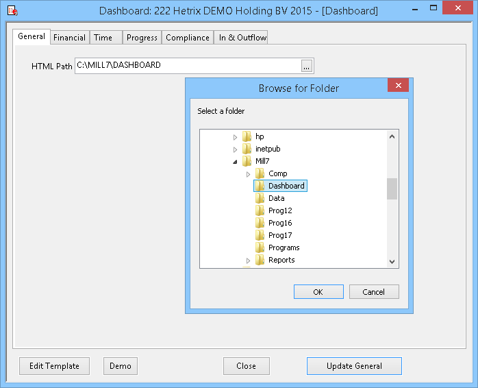 Update General, browse for folder